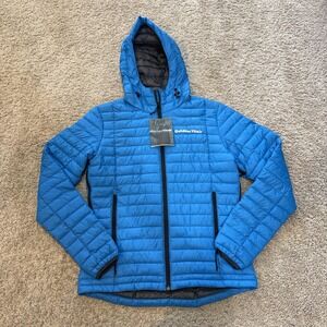 Outdoor Vitals Jacket Mens Medium Blue LoftTek Insulated Hooded Full Zip Puffer